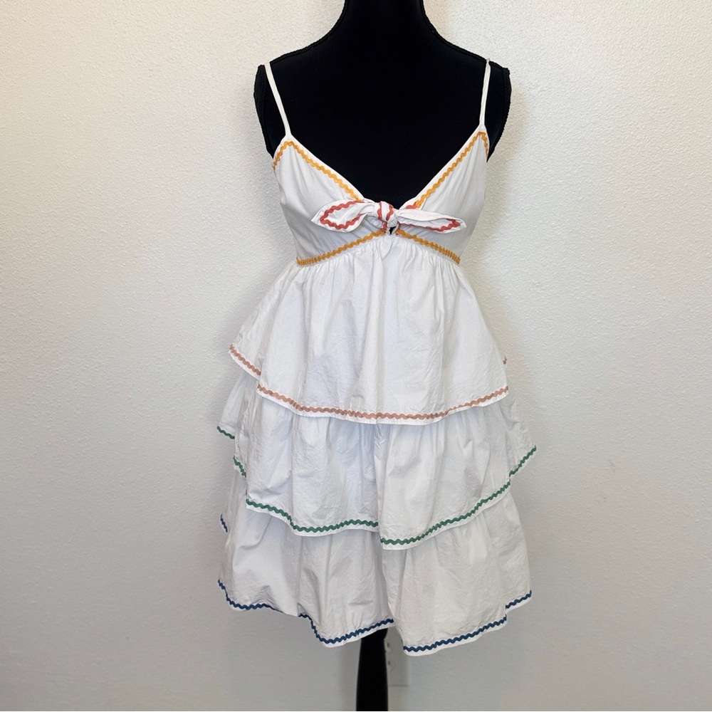 English Factory Ric Rac Tiered Mini Sundress XS Coquette Summer Shopbop - Picture 3 of 6